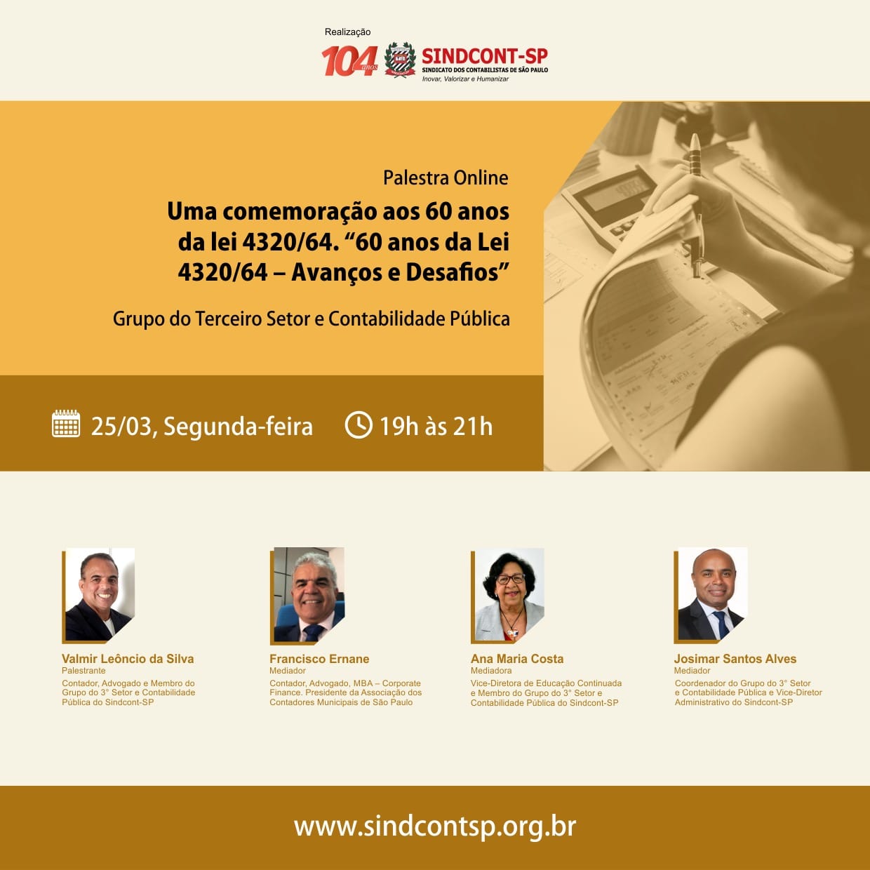 Palestra Online – 60 anos da Lei 4320/64 – Avanços e Desafios